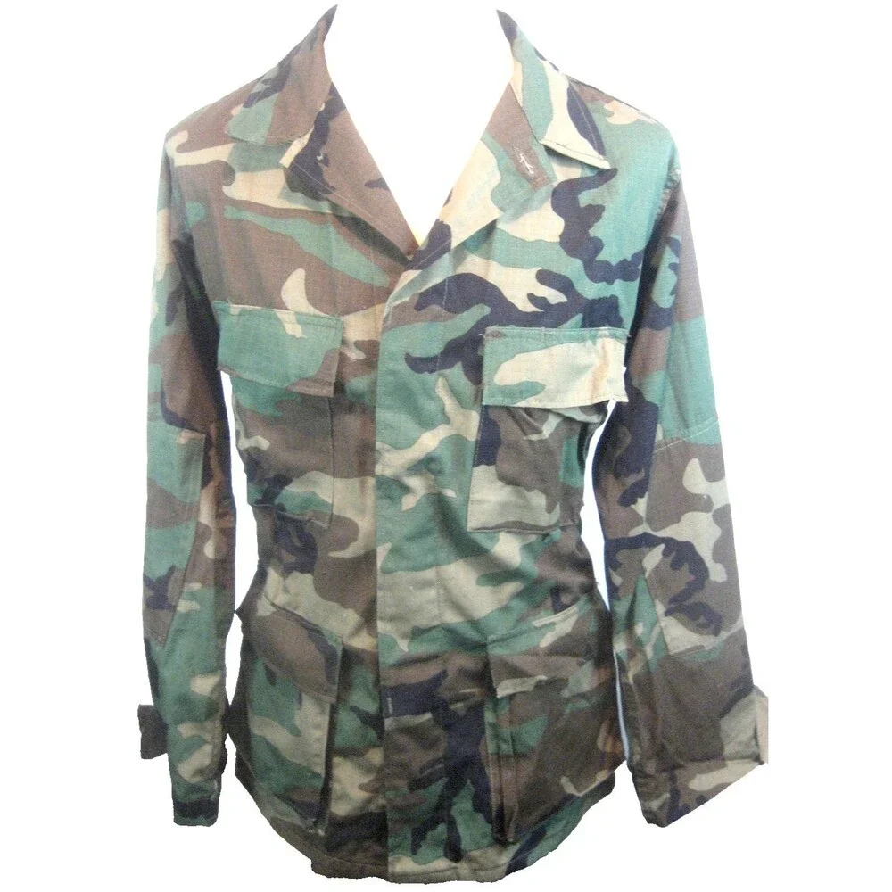 US Army Issue Coat, Combat Vietnam Era Jungle/Woodland Camo 084-1698 sz Med/Long